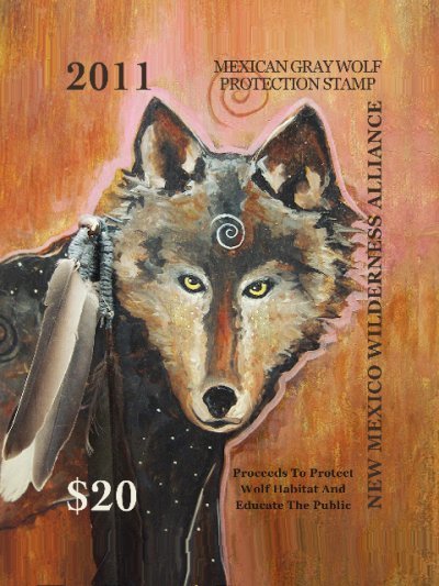 by artist Virginia Maria Romero 2011 Mexican Wolf Conservation Stamp